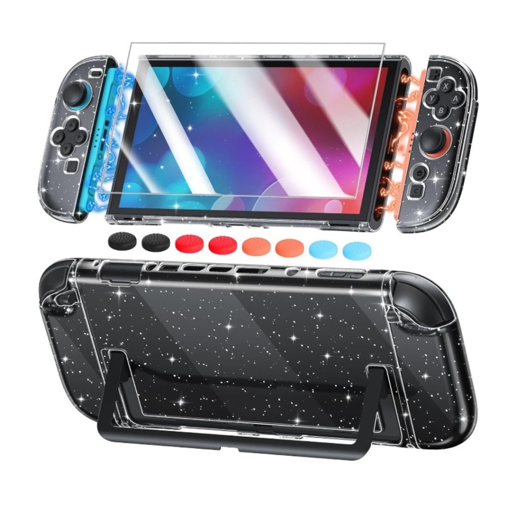 FYOUNG Protective Case Kit Nintendo Switch One Size Clear Glitter NWT